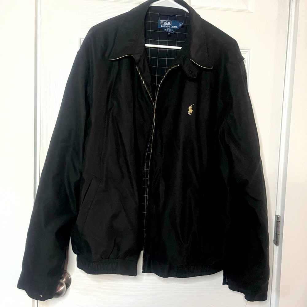 Men’s Black classic Polo Jacket SZ XL